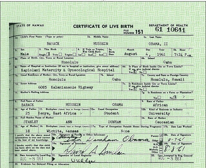 long form birth certificate obama. Obama#39;s Long Form Birth